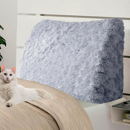 Kaymarli Queen Size Wedge Headboard Pillow with Side Pockets, Velvet Back Support Reading Pillow with Removable Washable Cover