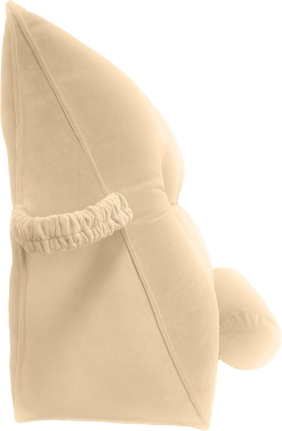 Kaymarli Queen Size Velvet Headboard Wedge Pillow Set with 2 Detachable Neck Rolls and Removable Washable Cover