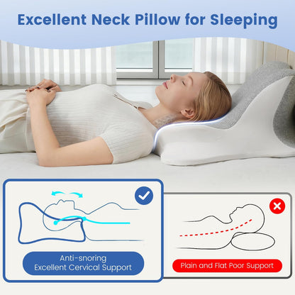 Kaymarli Memory Foam Wedge Reading Pillow with Cooling Ice Silk Cover, Dual-Usage Bed Rest Support Pillow