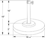 50 lb Round Concrete Patio Umbrella Base, White Steel Stand for 1.5 in Poles