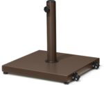 43 lb Square Patio Umbrella Base with Wheels, Pre-Filled Concrete Outdoor Stand