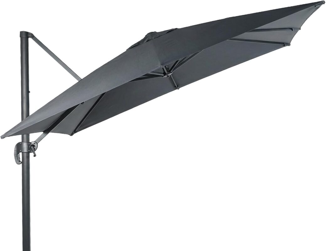 10 x 10 ft Square Cantilever Replacement Canopy, 8-Rib 230 GSM Polyester Cover - Storm Grey