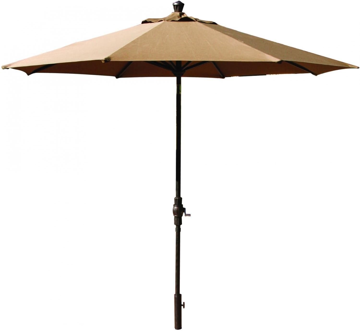 51hw-cR1jpL._AC_SL1500 9 ft Bar Height Patio Umbrella, Brown Aluminum Market Umbrella with Auto Tilt