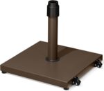 45 lb Patio Umbrella Base with Wheels, Pre-Filled Concrete Stand for 6–12 ft Umbrellas