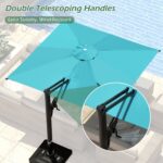 10 x 10 ft Square Offset Patio Umbrella, 360-Degree Rotation and 6-Level Tilt, Blue
