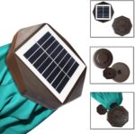 Solar LED Patio Umbrella, 80-Light Acrylic Market Umbrella with Crank and Tilt - Beige / 10FT Single Vent