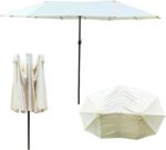 15 ft x 9 ft Replacement Canopy, 12-Rib Polyester Cover for Double-Sided Patio Umbrellas