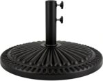 Round Heavy Duty Patio Umbrella Base, Resin Concrete Stand for 1.5–2 in Poles