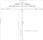 10 ft 3-Tier Solar LED Patio Umbrella, Vented Polyester Market Umbrella with Crank Tilt