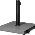  43 lb Square Patio Umbrella Base with Wheels, Pre-Filled Concrete Outdoor Stand - Gray（with wheels） / 43 lbs