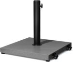 43 lb Square Patio Umbrella Base with Wheels, Pre-Filled Concrete Outdoor Stand