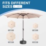 Round Fillable Patio Umbrella Base, Water or Sand Stand for 6–10 ft Umbrellas
