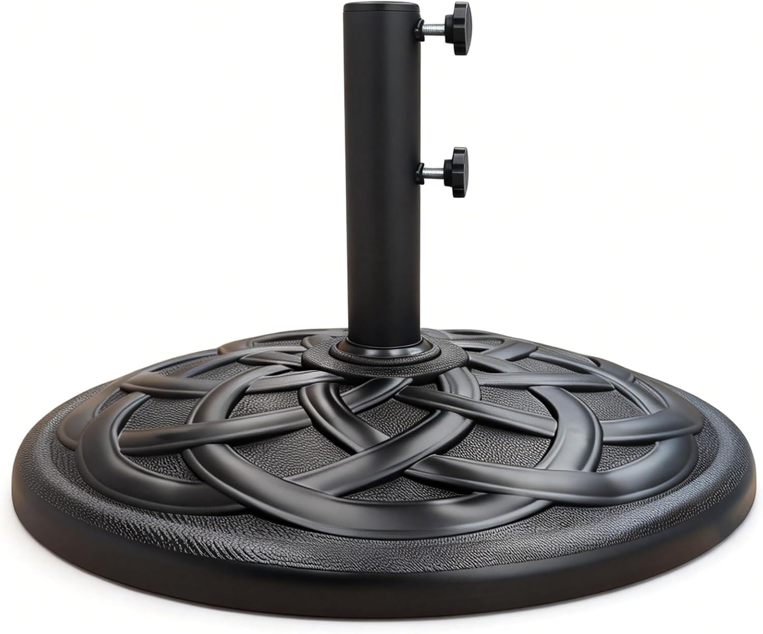 61V9ynwsmHL._AC_SL1500 Round Heavy Duty Patio Umbrella Base, Resin Concrete Stand for 1.5–2 in Poles - Black / 42 lb