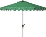 9 ft Valance Patio Umbrella, Polyester Market Umbrella with Crank and Auto Tilt