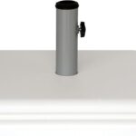  40 lb Patio Table Umbrella Base, Weighted Polymer Stand for Outdoor Dining Areas - White