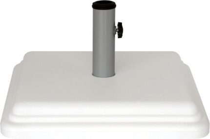 40 lb Patio Table Umbrella Base, Weighted Polymer Stand for Outdoor Dining Areas - White