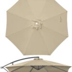  10 ft Replacement Canopy, 8-Rib 300D Polyester Cover for Patio Umbrellas - Khaki / only fits 10ft 8ribs