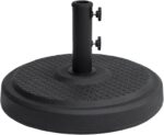 Heavy Duty Round Patio Umbrella Base, Cement-Filled Stand for 1.3–1.9 in Poles - 46lb