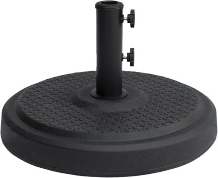 Heavy Duty Round Patio Umbrella Base, Cement-Filled Stand for 1.3–1.9 in Poles - 46lb