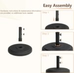 Heavy Duty Round Patio Umbrella Base, Cement-Filled Stand for 1.3–1.9 in Poles - 57lb