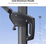 Square Cantilever Patio Umbrella, 360-Degree Rotating Offset Umbrella with Aluminum Frame - Beige / 11.5' X 11.5' / Telescopic