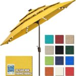 Solar LED Patio Umbrella, 80-Light Acrylic Market Umbrella with Crank and Tilt - Rust / 10FT Single Vent