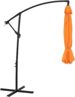 9.5 ft Cantilever Patio Umbrella, Vented Polyester Canopy with Crank and Cross Base