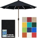 Solar LED Patio Umbrella, 80-Light Acrylic Market Umbrella with Crank and Tilt - Burgundy / 10FT Single Vent