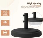 Heavy Duty Round Patio Umbrella Base, Cement-Filled Stand for 1.3–1.9 in Poles - 44lb