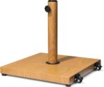 43 lb Square Patio Umbrella Base with Wheels, Pre-Filled Concrete Outdoor Stand