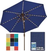 Solar LED Patio Umbrella, 80-Light Acrylic Market Umbrella with Crank and Tilt