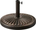 Round Heavy Duty Patio Umbrella Base, Resin Concrete Stand for 1.5–2 in Poles