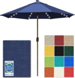 Solar LED Patio Umbrella, 80-Light Acrylic Market Umbrella with Crank and Tilt - Sunflower Yellow / 10FT Single Vent