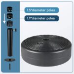 Round Fillable Patio Umbrella Base, Water or Sand Stand for 6–10 ft Umbrellas - 60lb