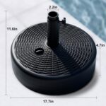Round Fillable Patio Umbrella Base, Water or Sand Stand for 6–10 ft Umbrellas - 70lb