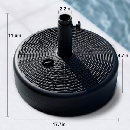Round Fillable Patio Umbrella Base, Water or Sand Stand for 6–10 ft Umbrellas - 70lb
