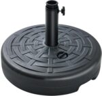 Round Fillable Patio Umbrella Base, Water or Sand Stand for 6–10 ft Umbrellas