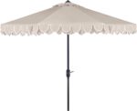 9 ft Valance Patio Umbrella, Polyester Market Umbrella with Crank and Auto Tilt