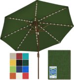 Solar LED Patio Umbrella, 80-Light Acrylic Market Umbrella with Crank and Tilt - Royal Blue / 10FT Triple Vents