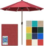 Solar LED Patio Umbrella, 80-Light Acrylic Market Umbrella with Crank and Tilt - Black / 10FT Triple Vents
