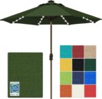 Solar LED Patio Umbrella, 80-Light Acrylic Market Umbrella with Crank and Tilt