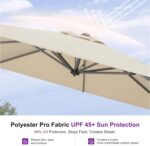 Square Cantilever Patio Umbrella, 360-Degree Rotating Offset Umbrella with Aluminum Frame - Grey / 8' X 8' / Standard
