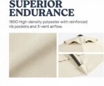 15 ft Replacement Canopy, 12-Rib Polyester Top Cover for Double-Sided Patio Umbrellas - Grey