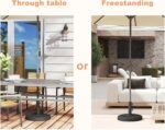 Heavy Duty Round Patio Umbrella Base, Cement-Filled Stand for 1.3–1.9 in Poles