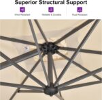 Square Cantilever Patio Umbrella, 360-Degree Rotating Offset Umbrella with Aluminum Frame - Beige / 11 Feet / Standard