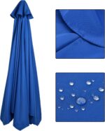 10 ft Replacement Canopy, Polyester Cover for 6-Rib or 8-Rib Patio Umbrellas - Tan / (8 Ribs)