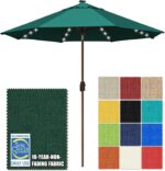Solar LED Patio Umbrella, 80-Light Acrylic Market Umbrella with Crank and Tilt - Rust / 9FT Single Vent
