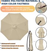 10 ft Replacement Canopy, 8-Rib 300D Polyester Cover for Patio Umbrellas