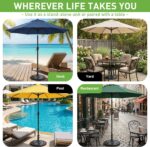Round Heavy Duty Patio Umbrella Base, Resin Concrete Stand for 1.5–2 in Poles - Black / 42 lb Square