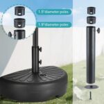 73 lb Half Round Fillable Patio Umbrella Base, Water and Sand Outdoor Stand